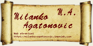 Milanko Agatonović vizit kartica